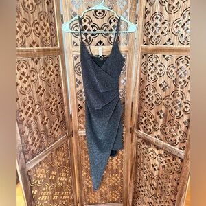 Mini black and grey glittery dress